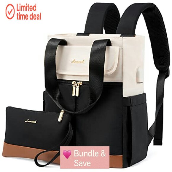 Convertible Mini Backpack Tote, Water-Resistant Nylon, Multi-Carry Daypack - Picture 2 of 7